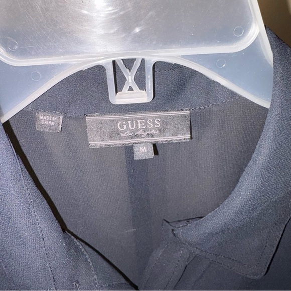 Guess Black Cold Shoulder Chiffon Blouse - Picture 5 of 6